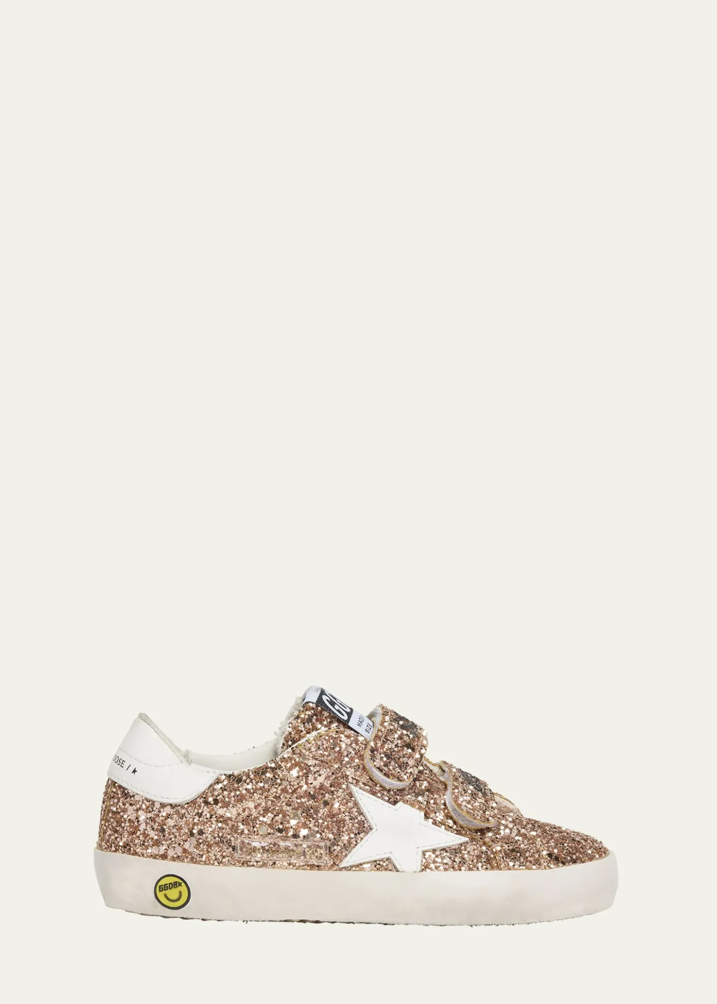 Golden GooseGirl's Old School Glitter and Leather Dual-Grip Sneakers, Baby/Toddler