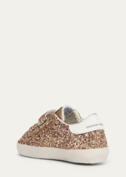 Golden GooseGirl's Old School Glitter and Leather Dual-Grip Sneakers, Baby/Toddler
