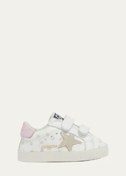 Golden GooseKid's Old School Nappa Leather and Suede Sneakers, Baby