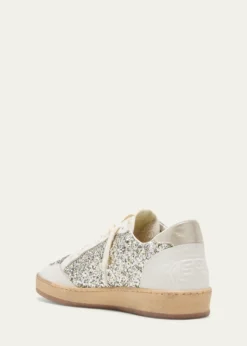 Golden GooseBall Star Glitter Leather Low-Top Sneakers