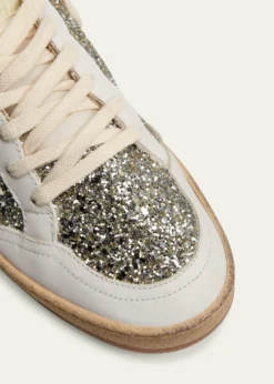 Golden GooseBall Star Glitter Leather Low-Top Sneakers