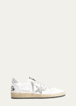 Golden GooseBall Star Leather Glitter Sneakers