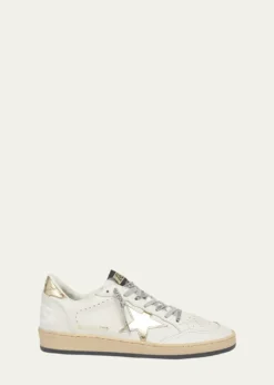 Golden GooseBall Star Mixed Leather Low-Top Sneakers
