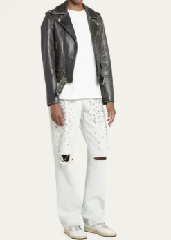Golden GooseBall Star Mixed Leather Low-Top Sneakers