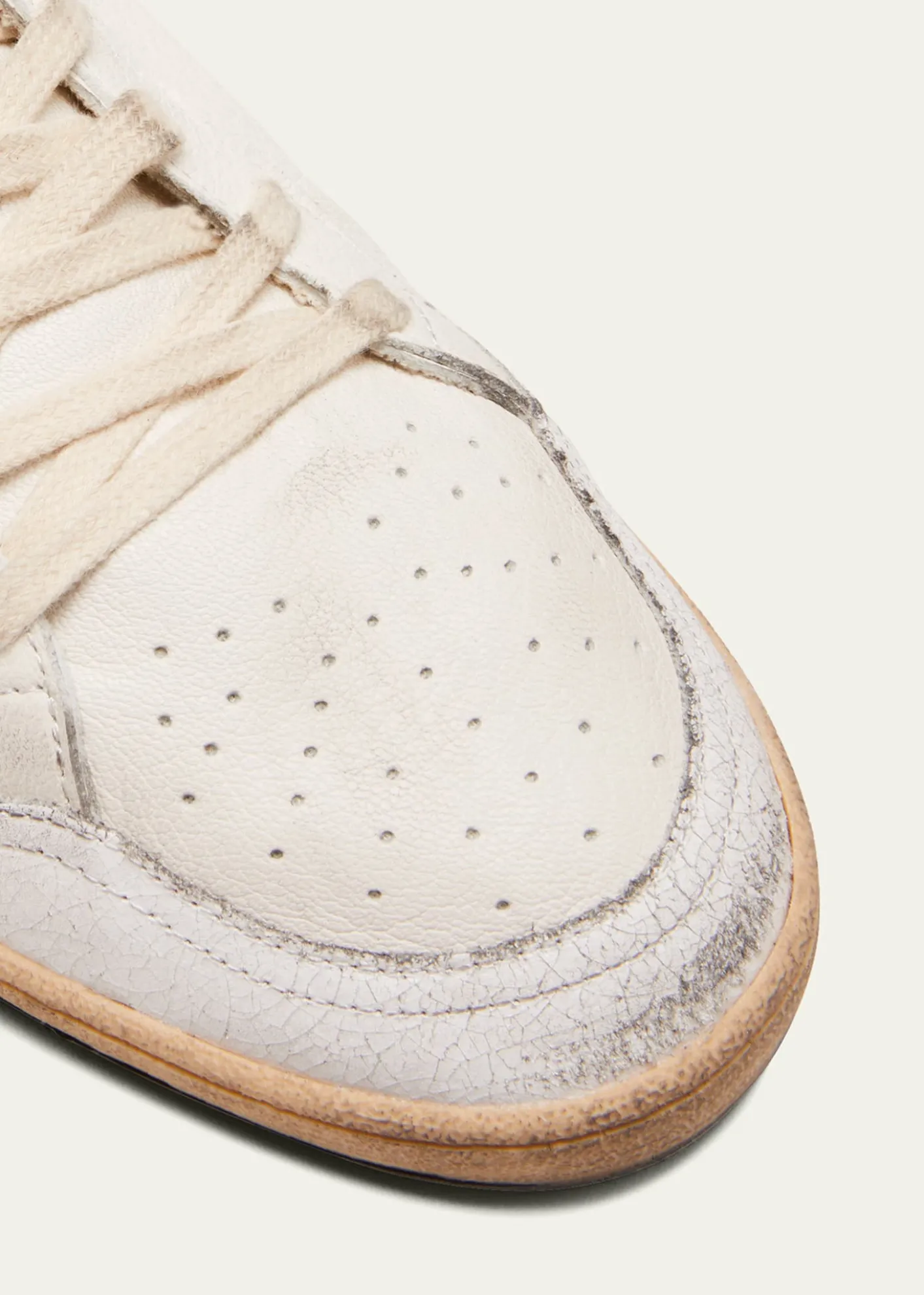 Golden GooseMen's Ball Star Distressed Leather Low-Top Sneakers