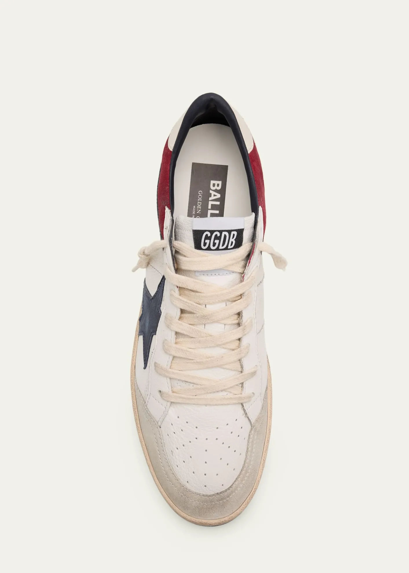 Golden GooseMen's Ballstar Leather and Suede Low-Top Sneakers