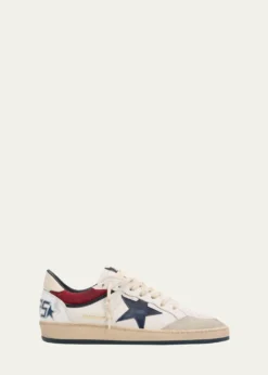 Golden GooseMen's Ballstar Leather and Suede Low-Top Sneakers