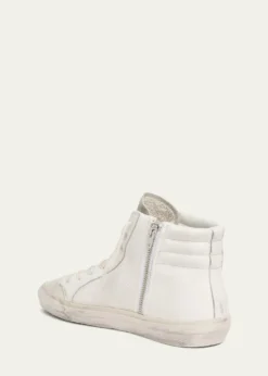 Golden GooseSlide Leather Mesh Mid-Top Sneakers