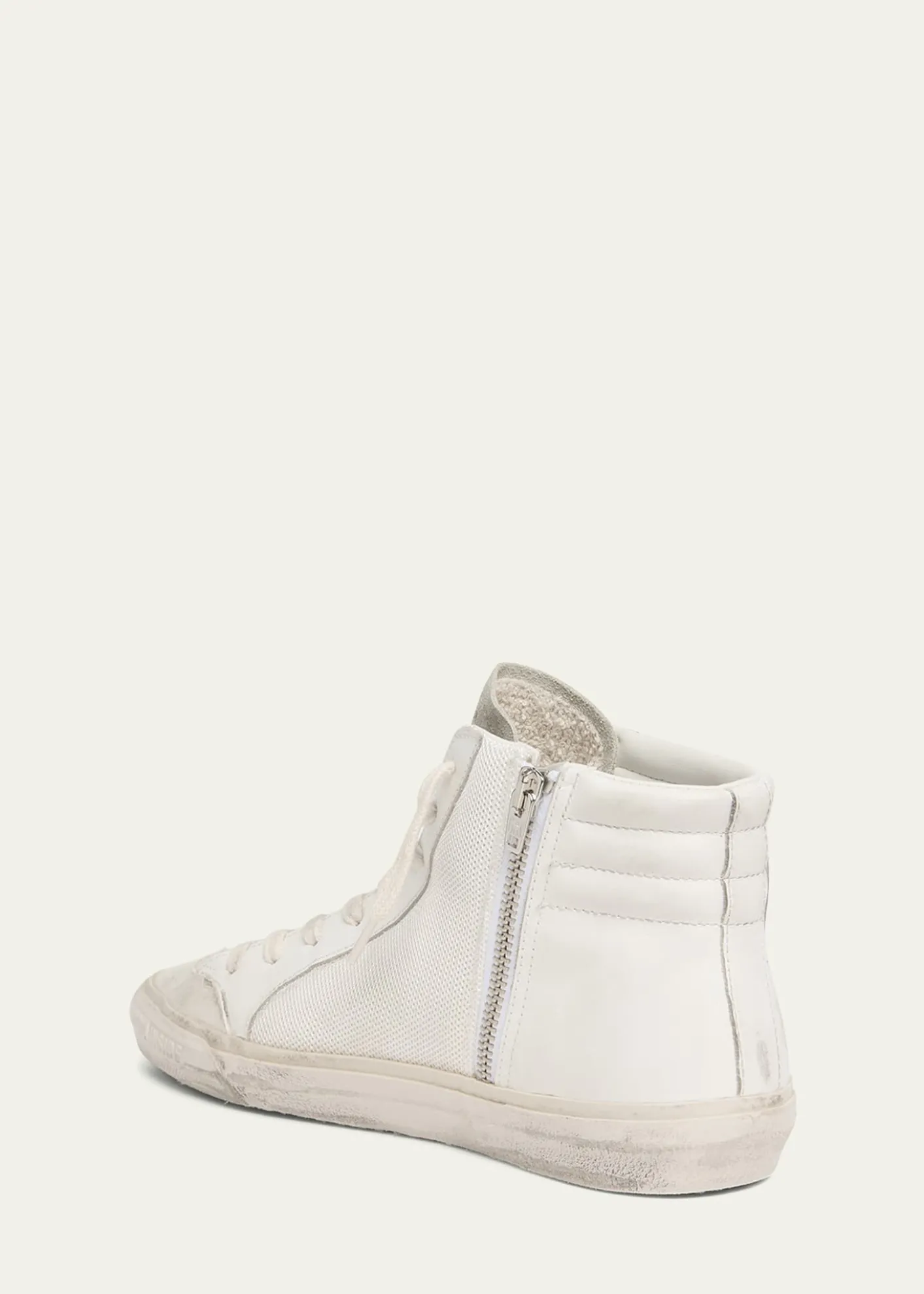 Golden GooseSlide Leather Mesh Mid-Top Sneakers