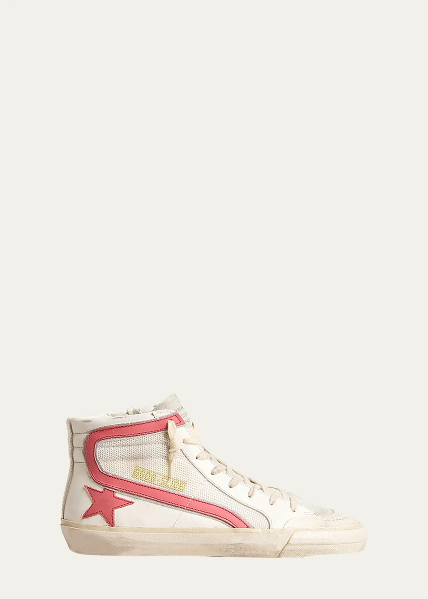Golden GooseSlide Leather Mesh Mid-Top Sneakers