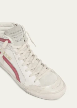 Golden GooseSlide Leather Mesh Mid-Top Sneakers