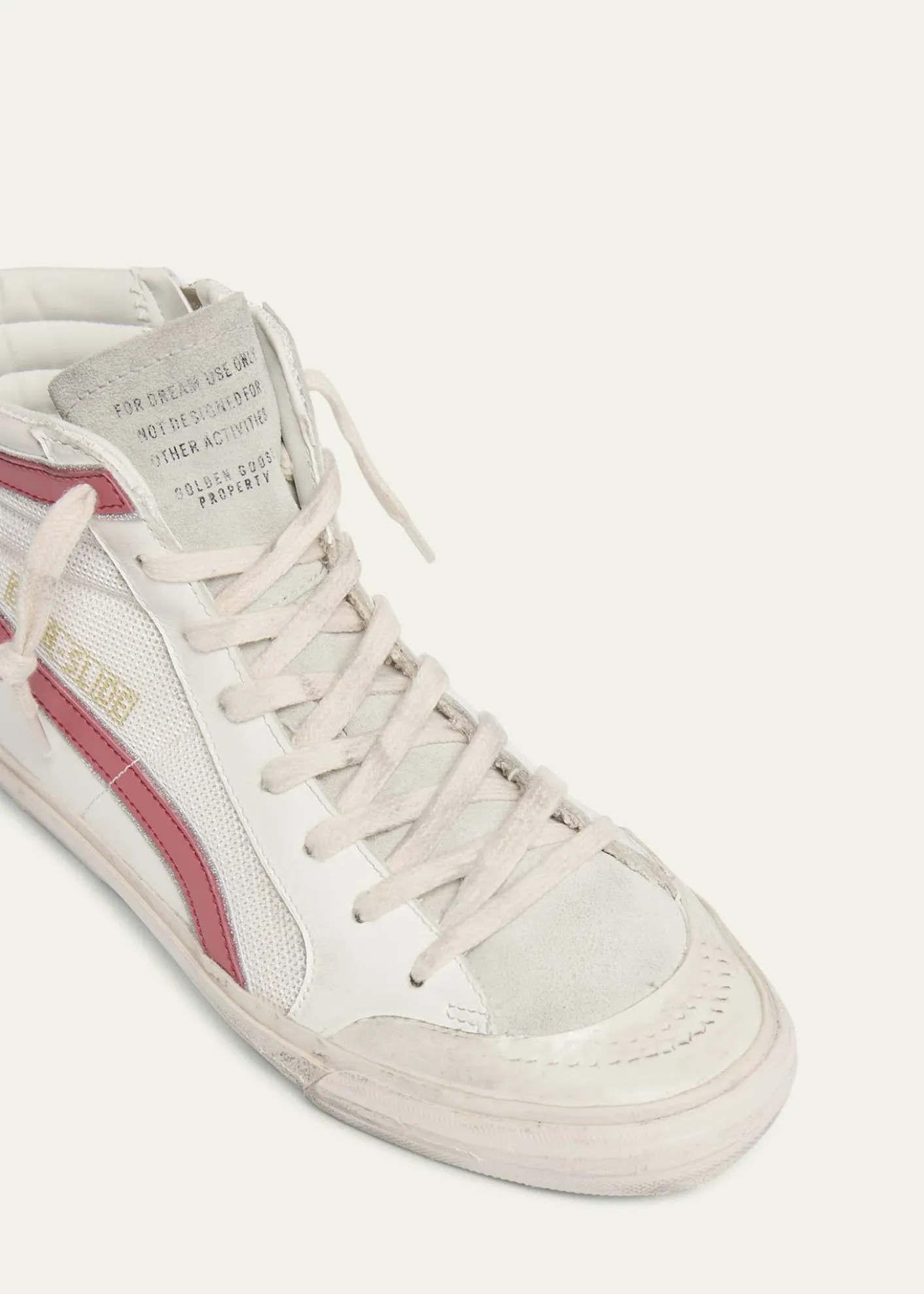 Golden GooseSlide Leather Mesh Mid-Top Sneakers