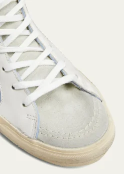 Golden GooseSlide Mid-Top Glitter Leather Sneakers
