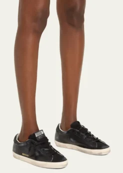 Golden GooseSuper-Star Leather Glitter Low-Top Sneakers