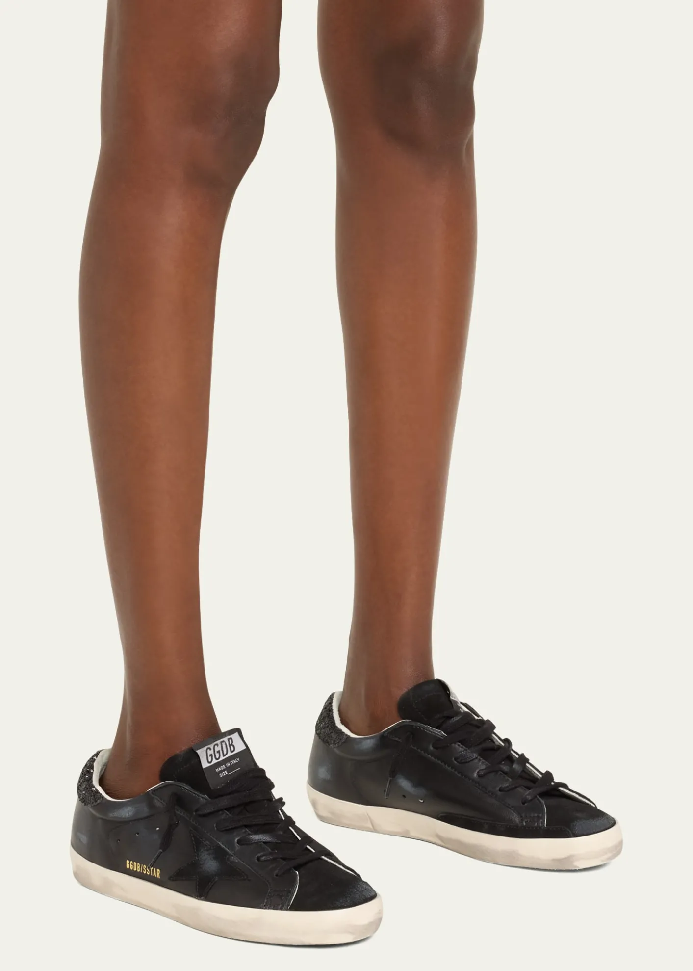 Golden GooseSuper-Star Leather Glitter Low-Top Sneakers