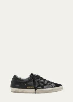Golden GooseSuper-Star Leather Glitter Low-Top Sneakers