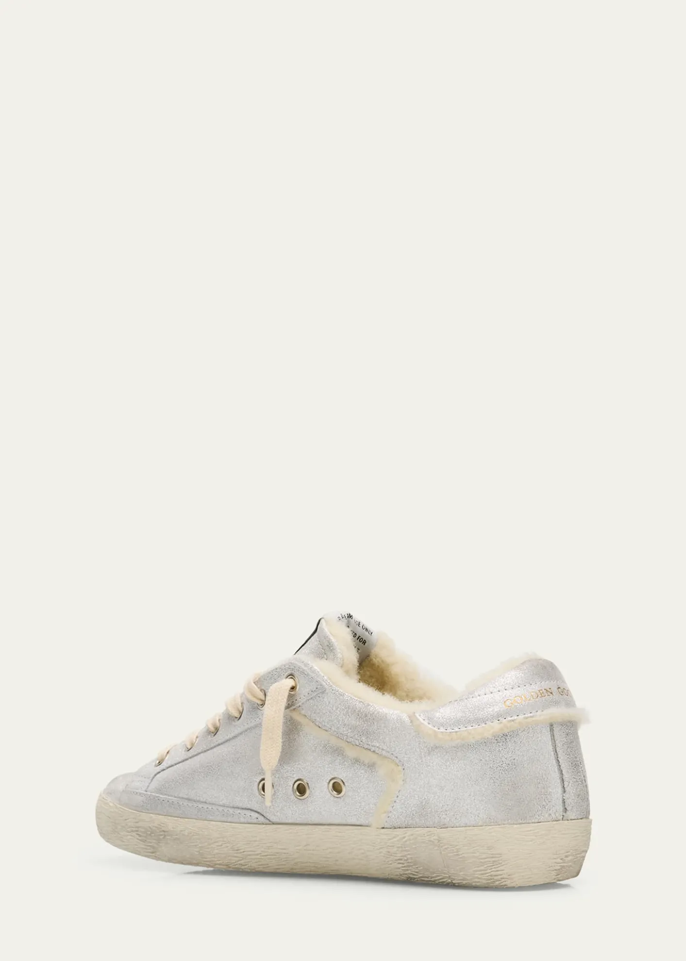 Golden GooseSuper-Star Metallic Leather and Shearling Sneakers