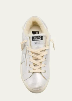 Golden GooseSuper-Star Metallic Leather and Shearling Sneakers