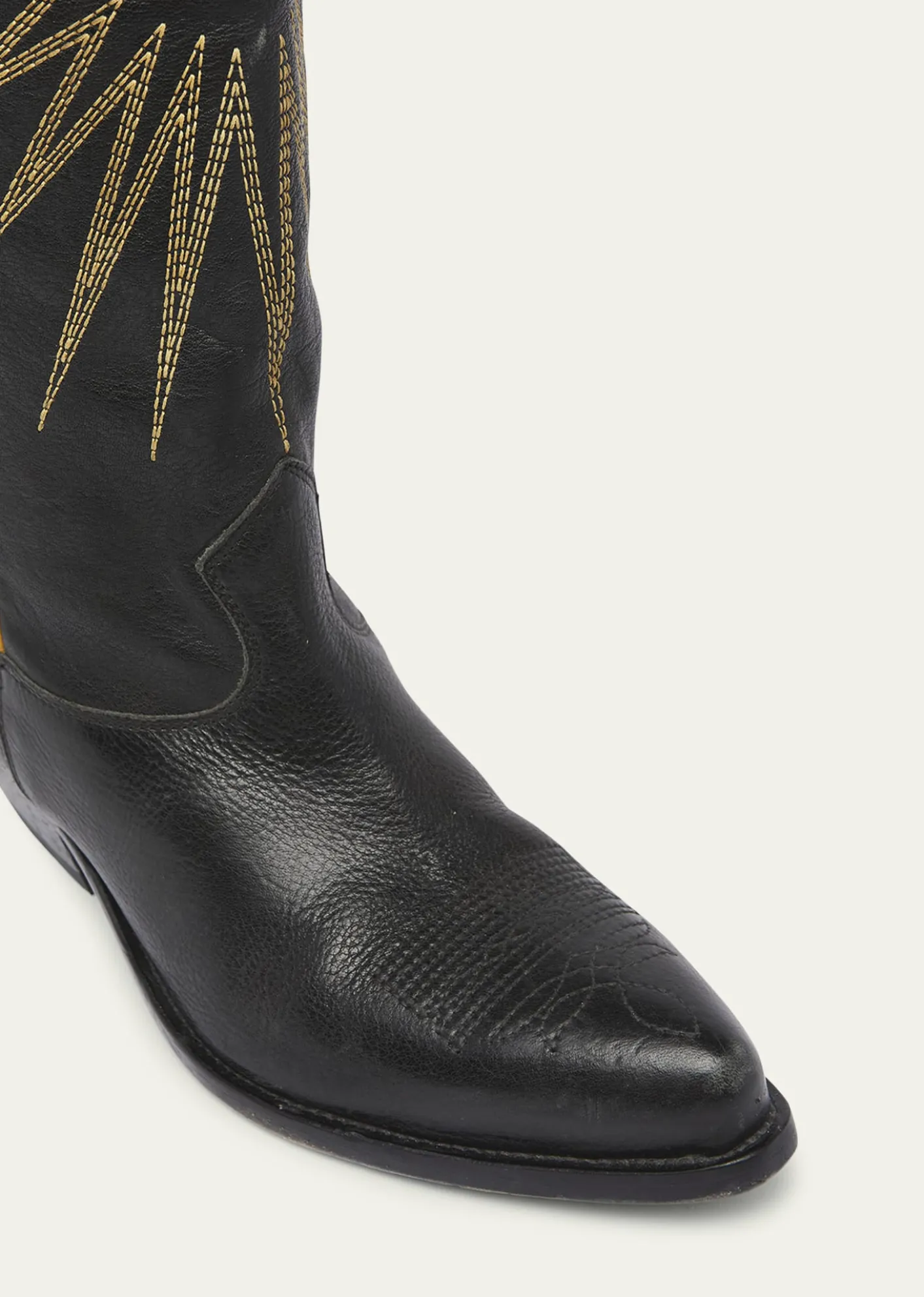 Golden GooseWish Star Embroidered Leather Western Boots