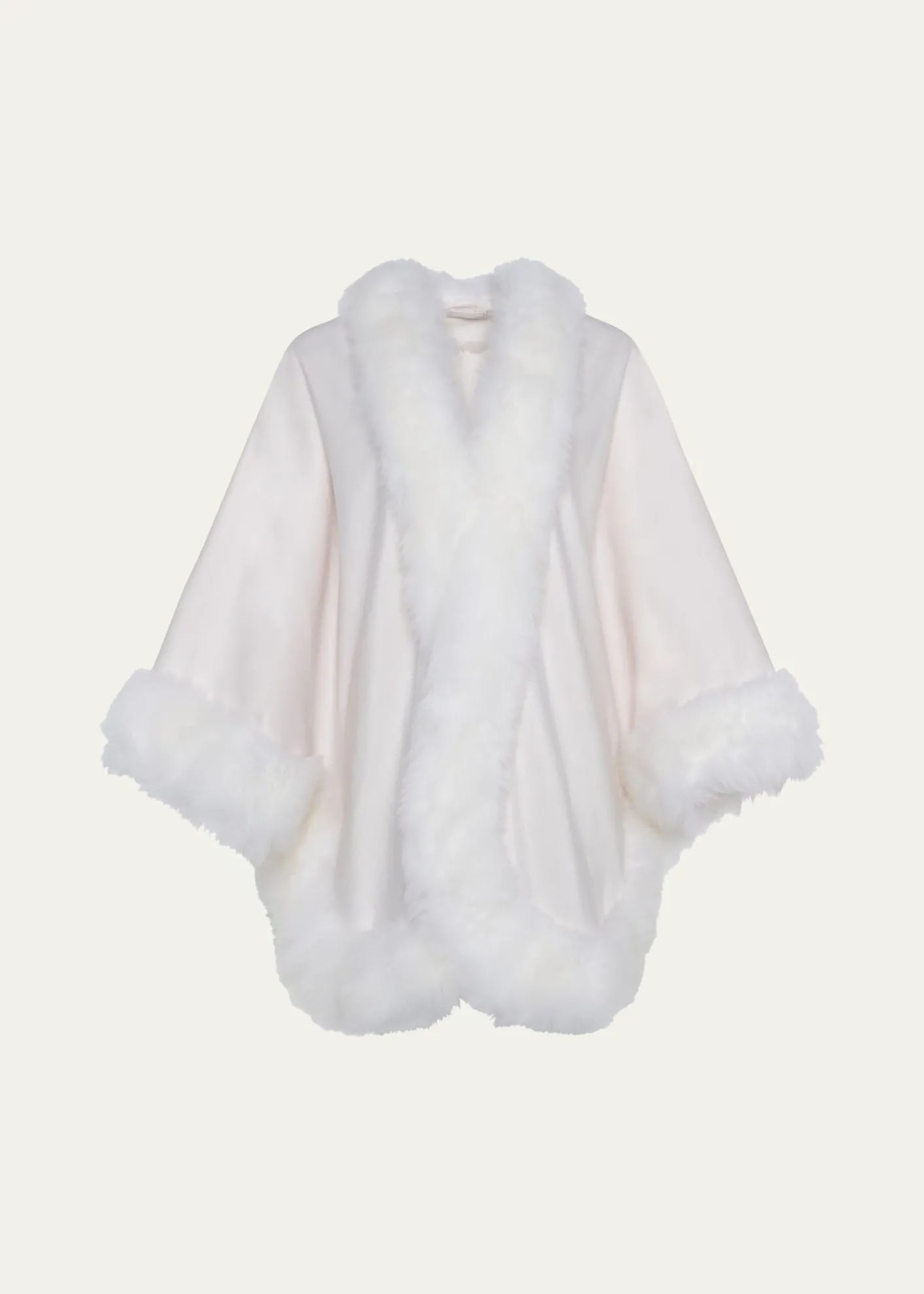 GorskiCashmere Cape with Toscana Shearling Lamb Trim