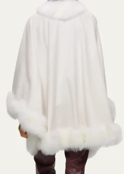 GorskiCashmere Cape with Toscana Shearling Lamb Trim