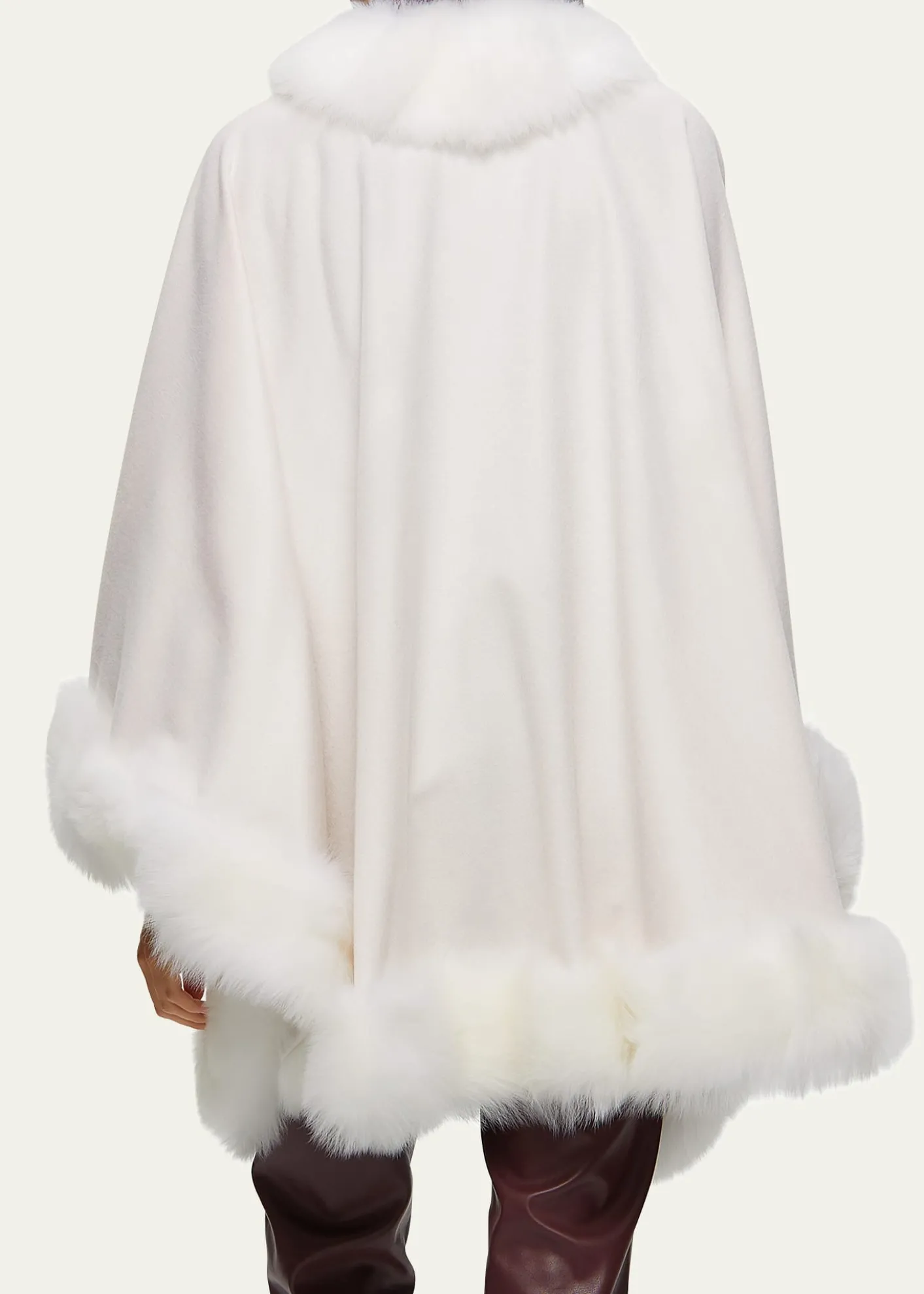 GorskiCashmere Cape with Toscana Shearling Lamb Trim