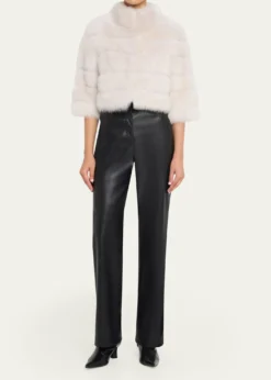 GorskiLamb Shearling 3/4-Sleeve Crop Coat