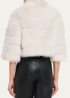 GorskiLamb Shearling 3/4-Sleeve Crop Coat