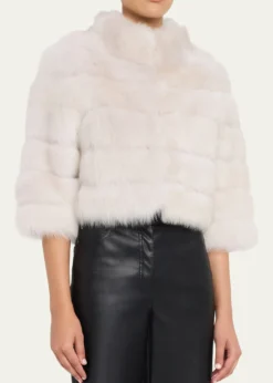 GorskiLamb Shearling 3/4-Sleeve Crop Coat