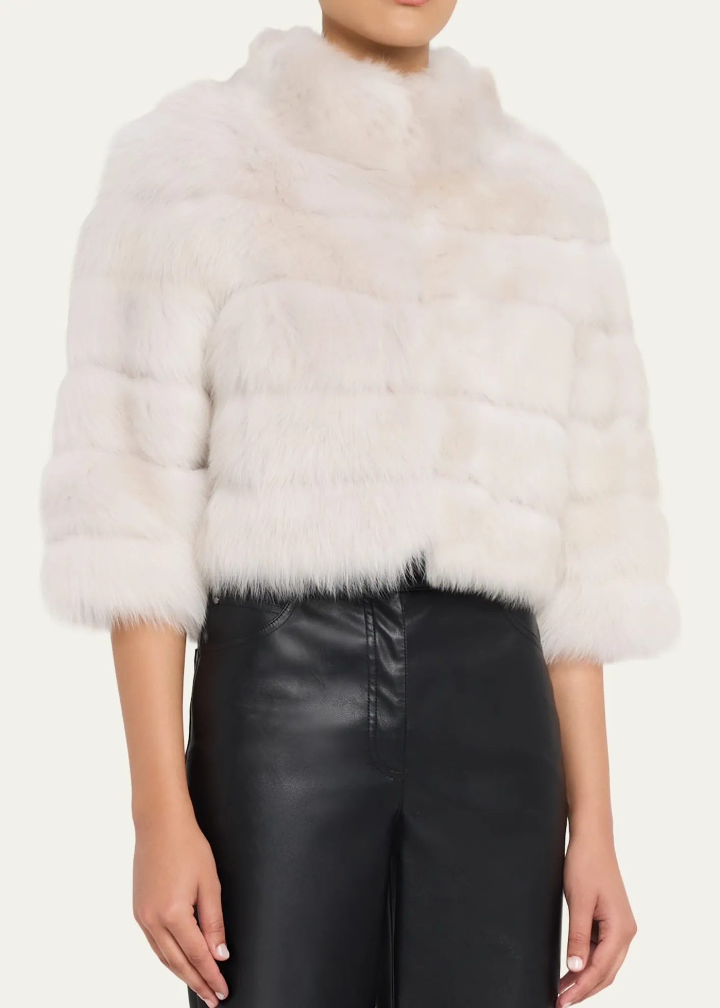 GorskiLamb Shearling 3/4-Sleeve Crop Coat