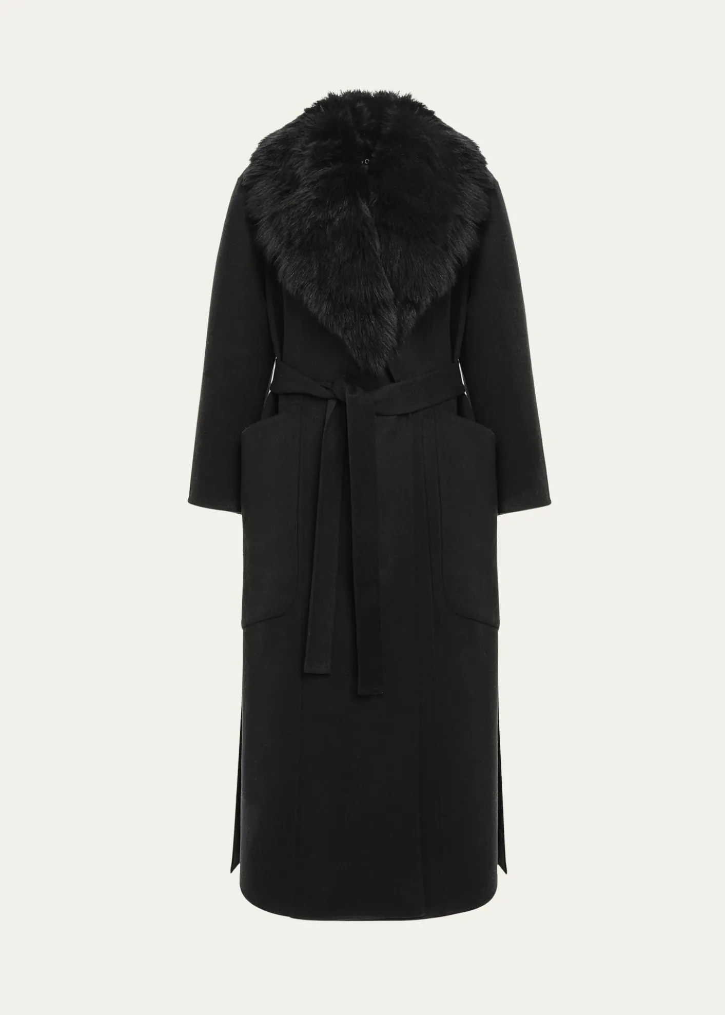 GorskiLoro Piana Double-Face Cashmere-Blend Coat with Detachable Merinillo Shearling Lamb Collar