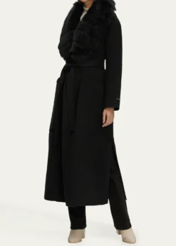 GorskiLoro Piana Double-Face Cashmere-Blend Coat with Detachable Merinillo Shearling Lamb Collar