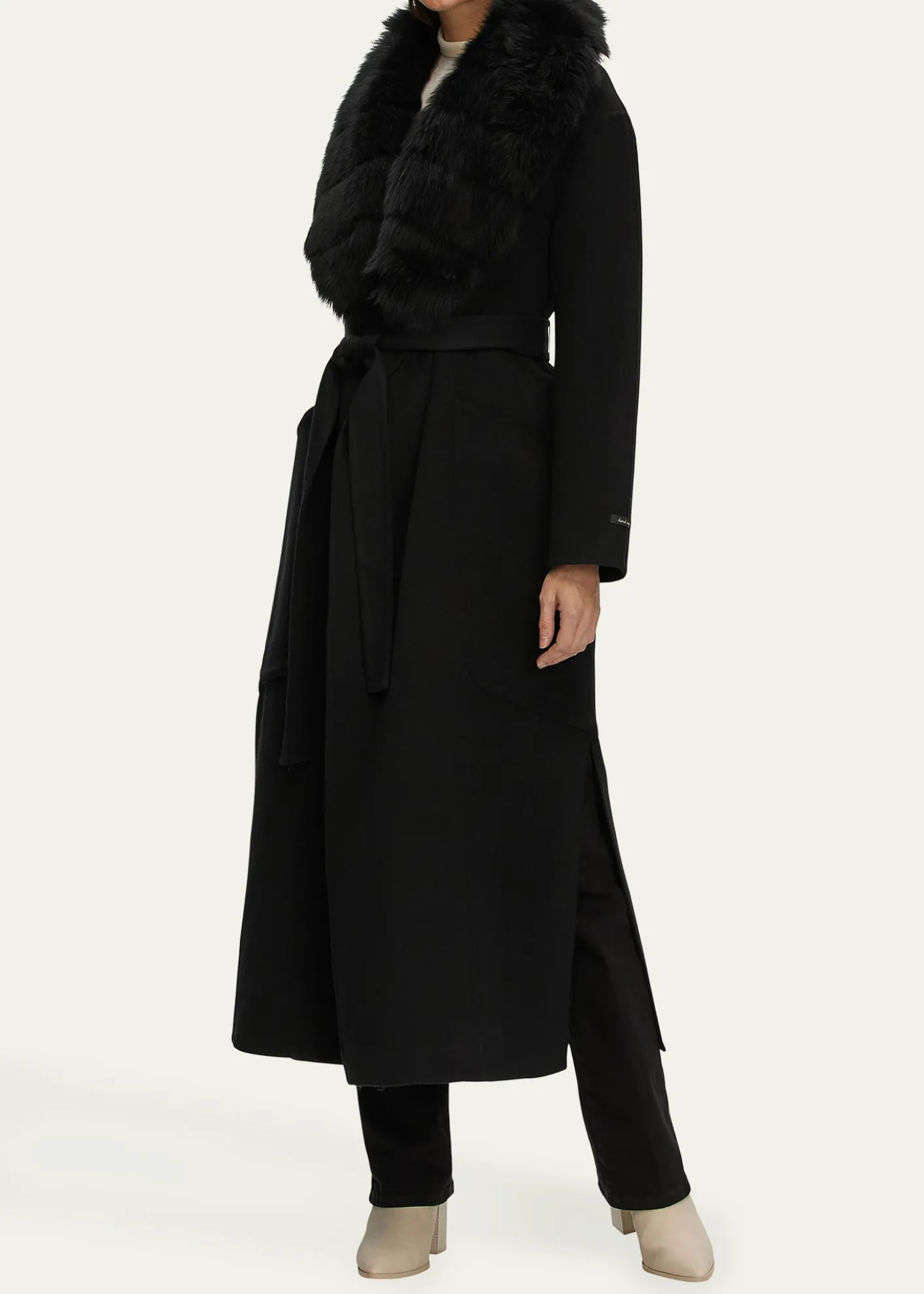 GorskiLoro Piana Double-Face Cashmere-Blend Coat with Detachable Merinillo Shearling Lamb Collar