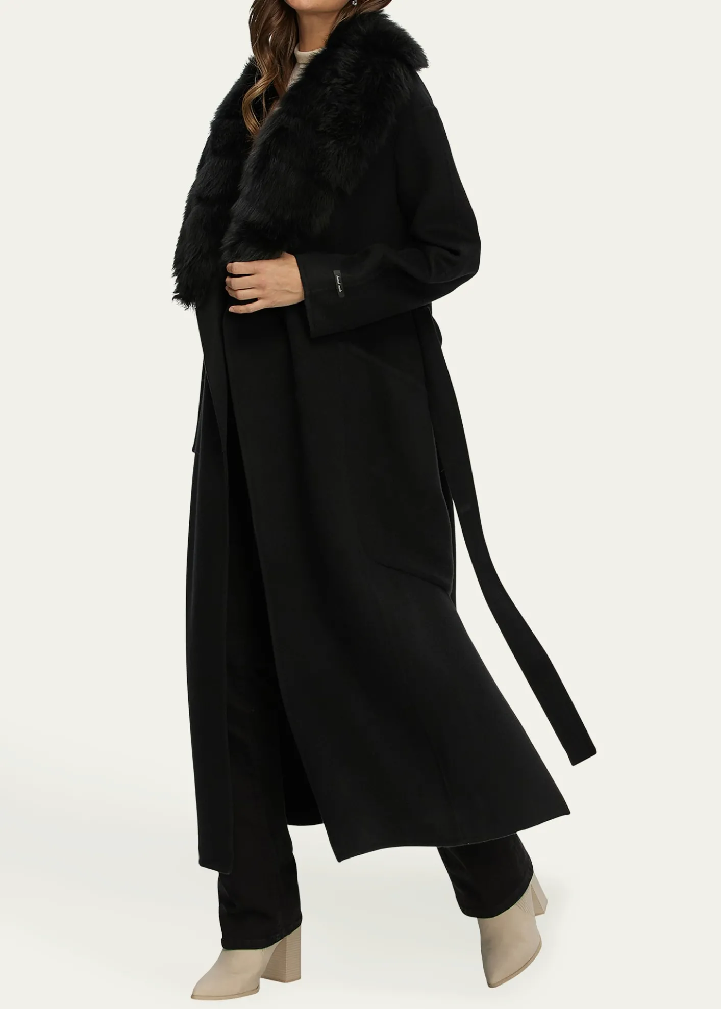 GorskiLoro Piana Double-Face Cashmere-Blend Coat with Detachable Merinillo Shearling Lamb Collar