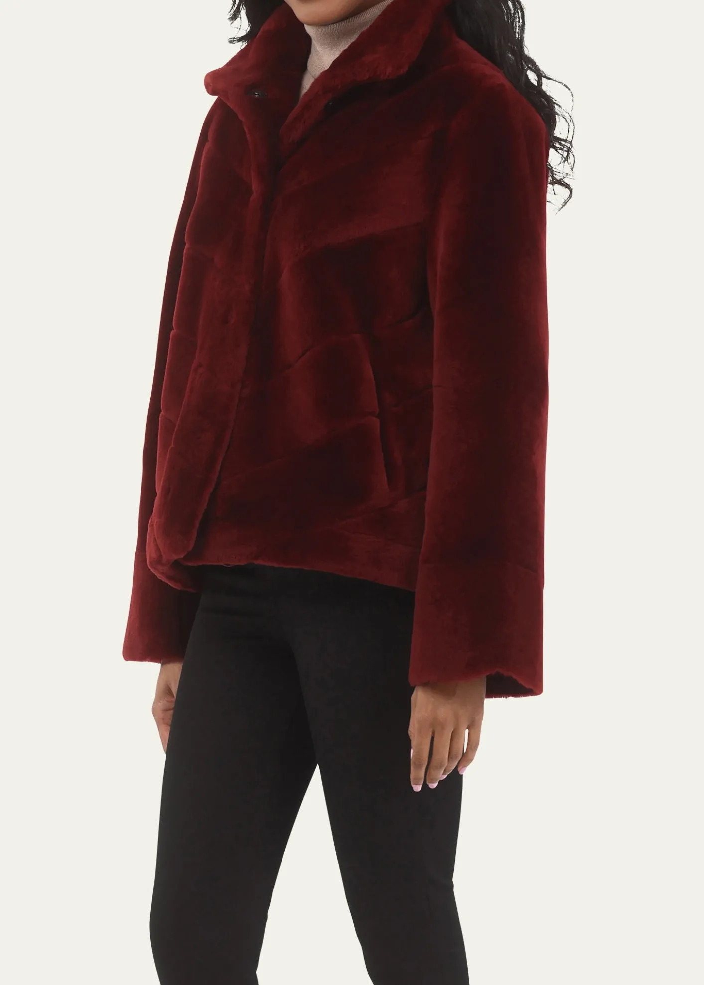 GorskiReversible Merino Shearling Lamb Chevron Jacket