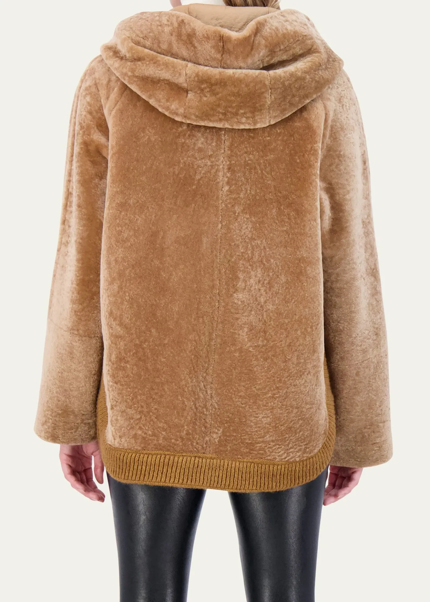 GorskiReversible Textured Shearling Lamb Zip Hooded Jacket