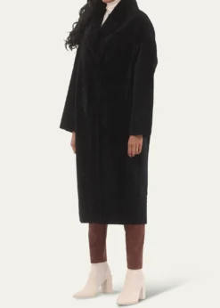 GorskiReversible Textured Shearling Lamb Coat