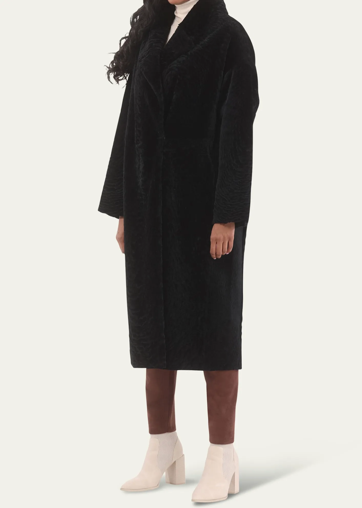 GorskiReversible Textured Shearling Lamb Coat