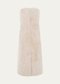 GorskiSelect Cashmere Goat Fur Collarless Long Vest