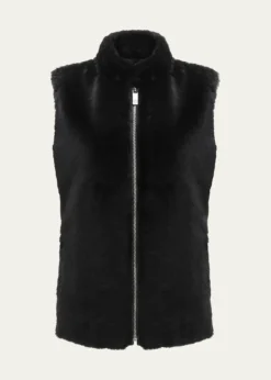 GorskiSelect Lamb Shearling Zip Vest with Loro Piana Wool Back