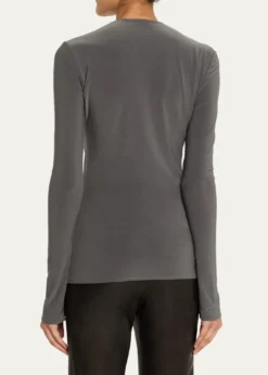 GRACE LINGClaw Gathered Neck Long-Sleeve Top