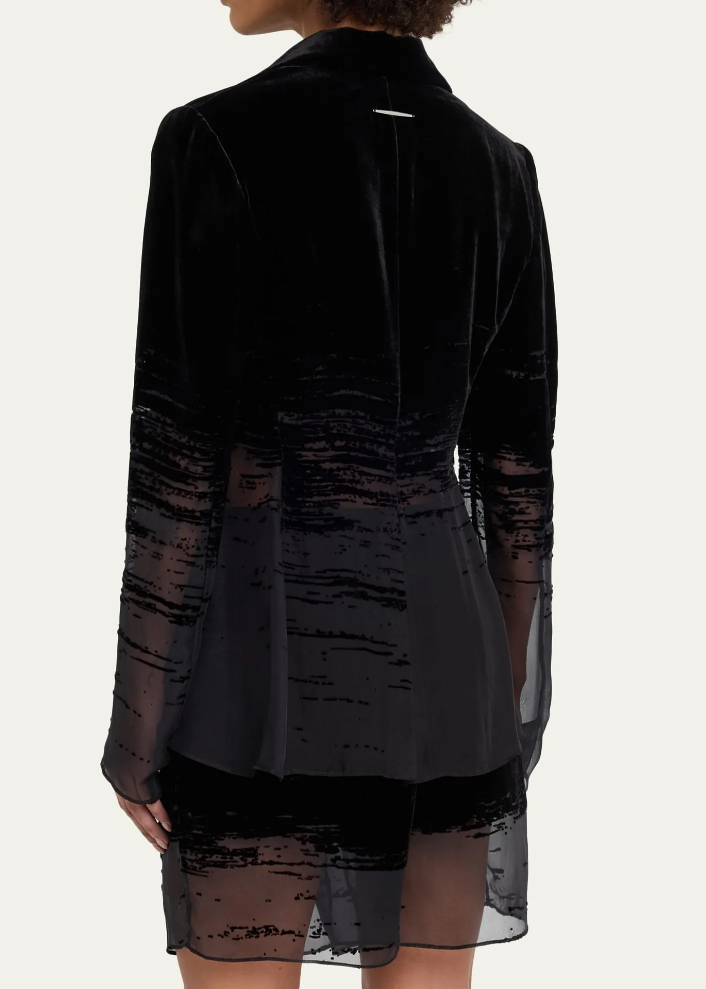 GRACE LINGGlitch Devore Velvet Chiffon Tailored Jacket