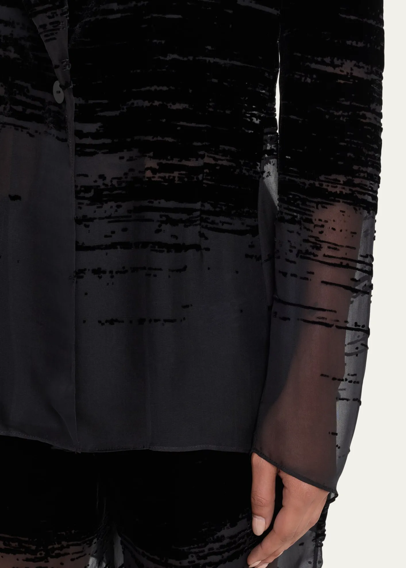 GRACE LINGGlitch Devore Velvet Chiffon Tailored Jacket