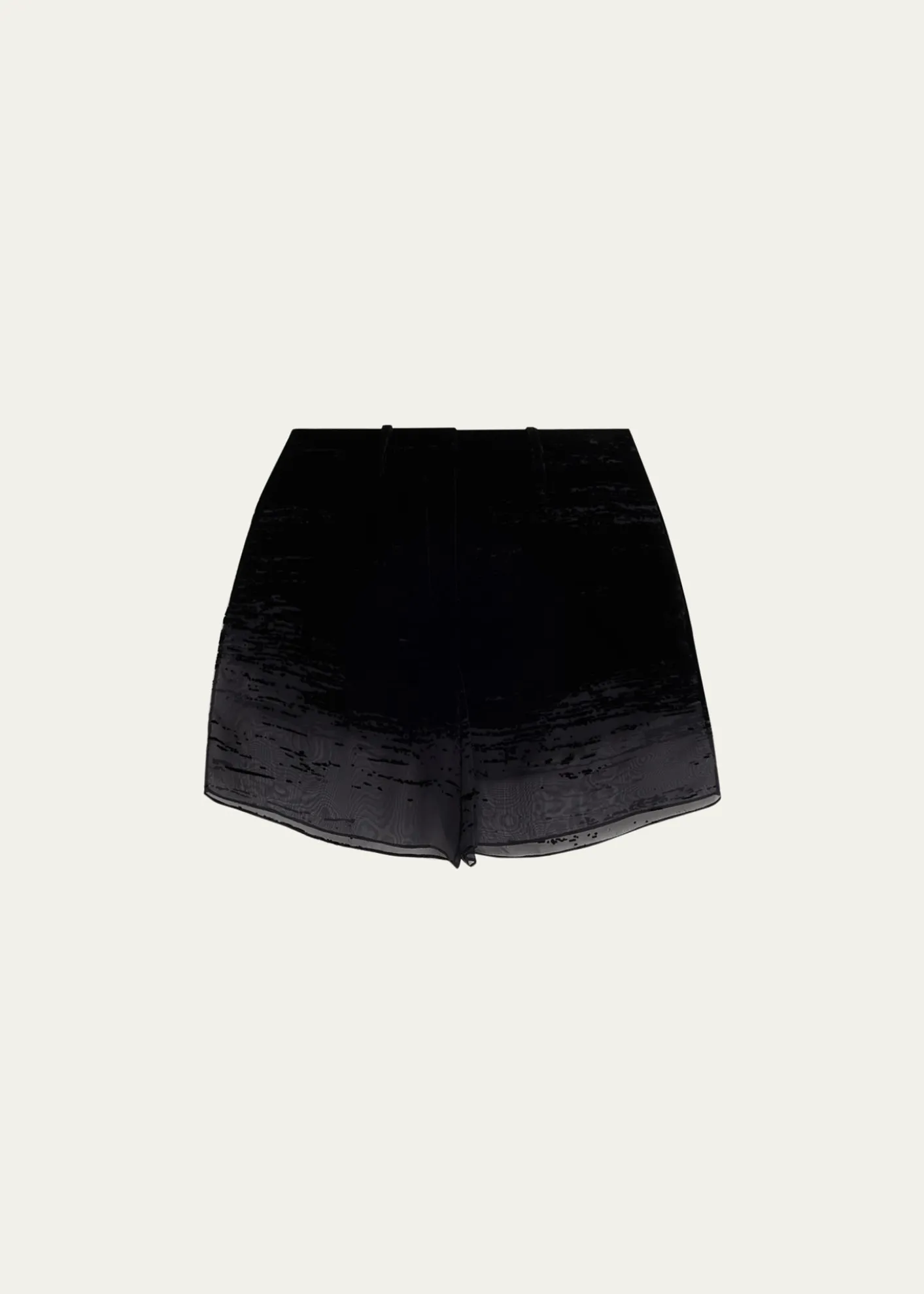 GRACE LINGGlitch Devoré Velvet Sheer Chiffon Shorts