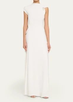 GRACE LINGRelic Charms Gathered Jersey Maxi Dress