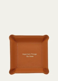 Graphic Image"Important Things Go Here" Leather Valet Tray