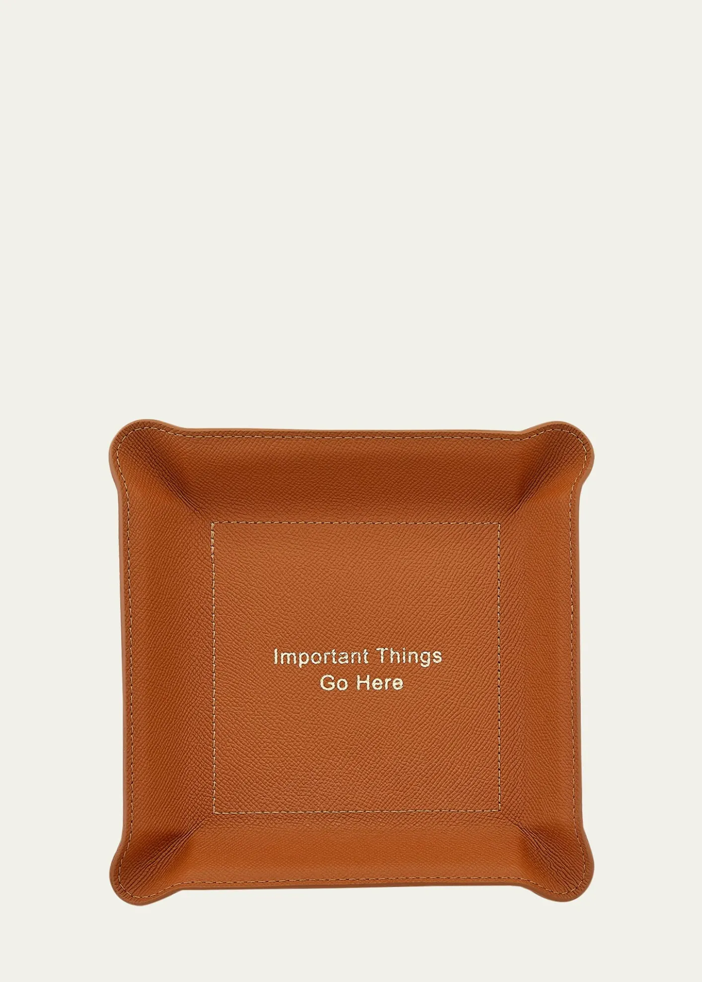 Graphic Image"Important Things Go Here" Leather Valet Tray