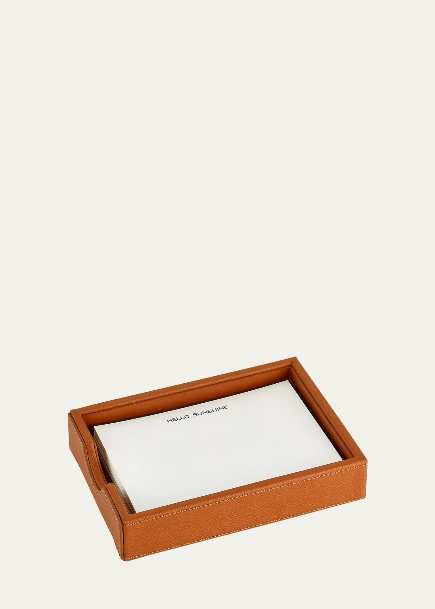 Graphic ImageLeather Memo Tray with 25 "Hello Sunshine" Note Cards