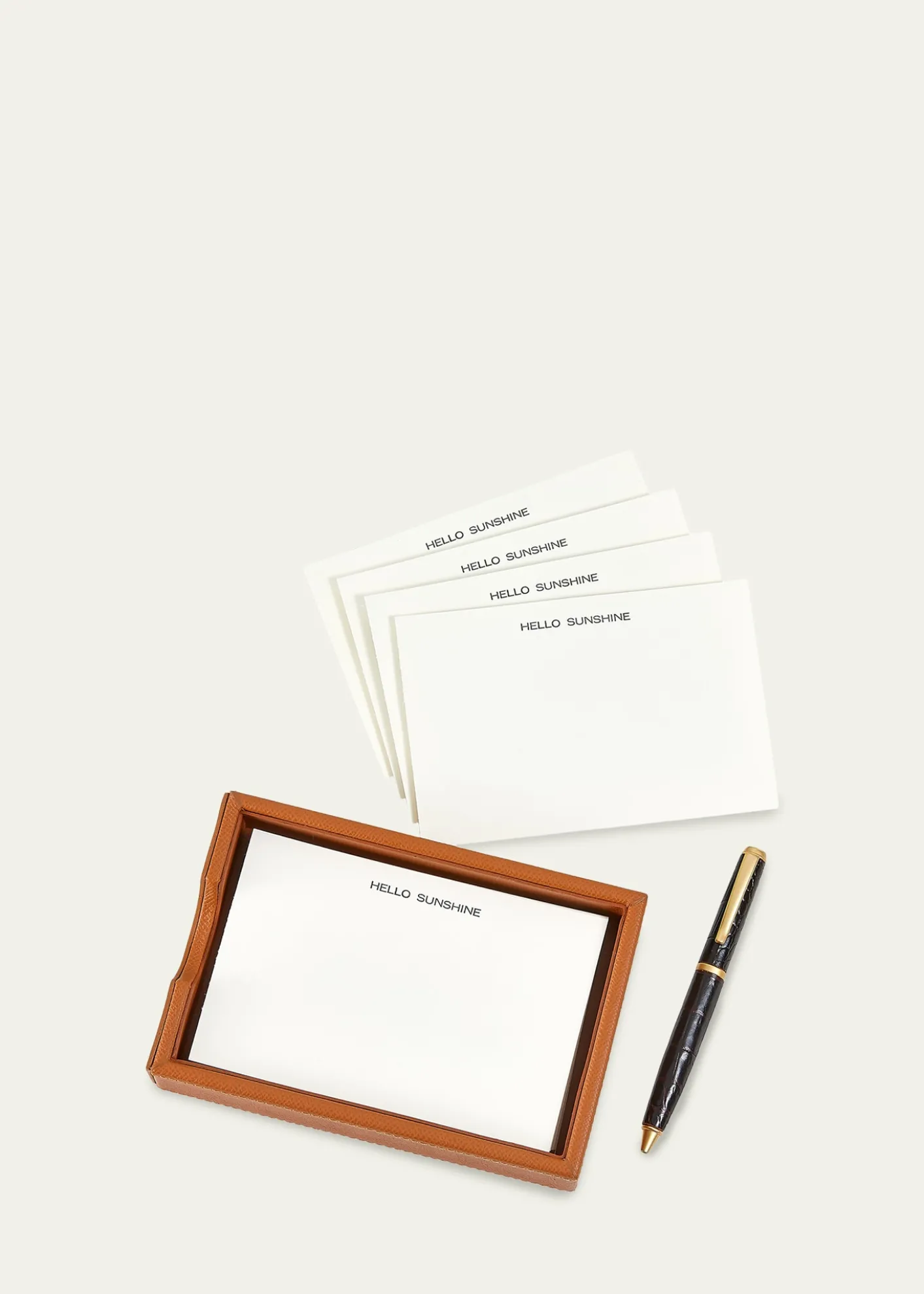 Graphic ImageLeather Memo Tray with 25 "Hello Sunshine" Note Cards