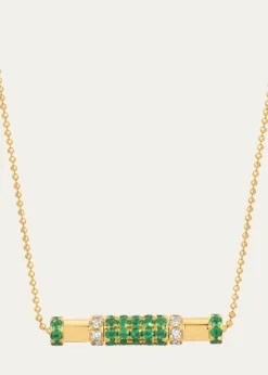 Graziela Gems18K Emerald and Diamond Cavaletti Necklace